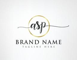 A S P Initial luxury Elegant Logo Template vector