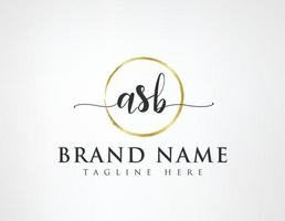 A S B Initial luxury Elegant Logo Template vector