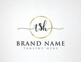 T S H Initial luxury Elegant Logo Template vector