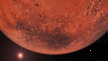 baan ronde de planeet Mars 4k video