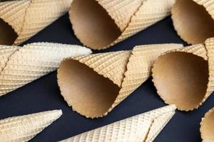 Waffle cones for ice cream photo