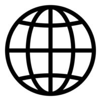 Globe icon vector, Globe. sphere wires, earth network vector isolated. Click to go to website or internet line art icon for apps and websites