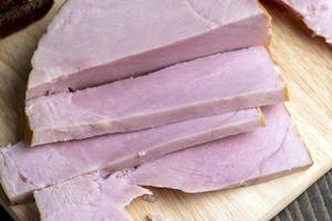 A sliced piece of delicious pork meat photo