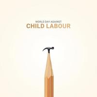 World day against Child Labor. Creative Concept. Vector illustration.