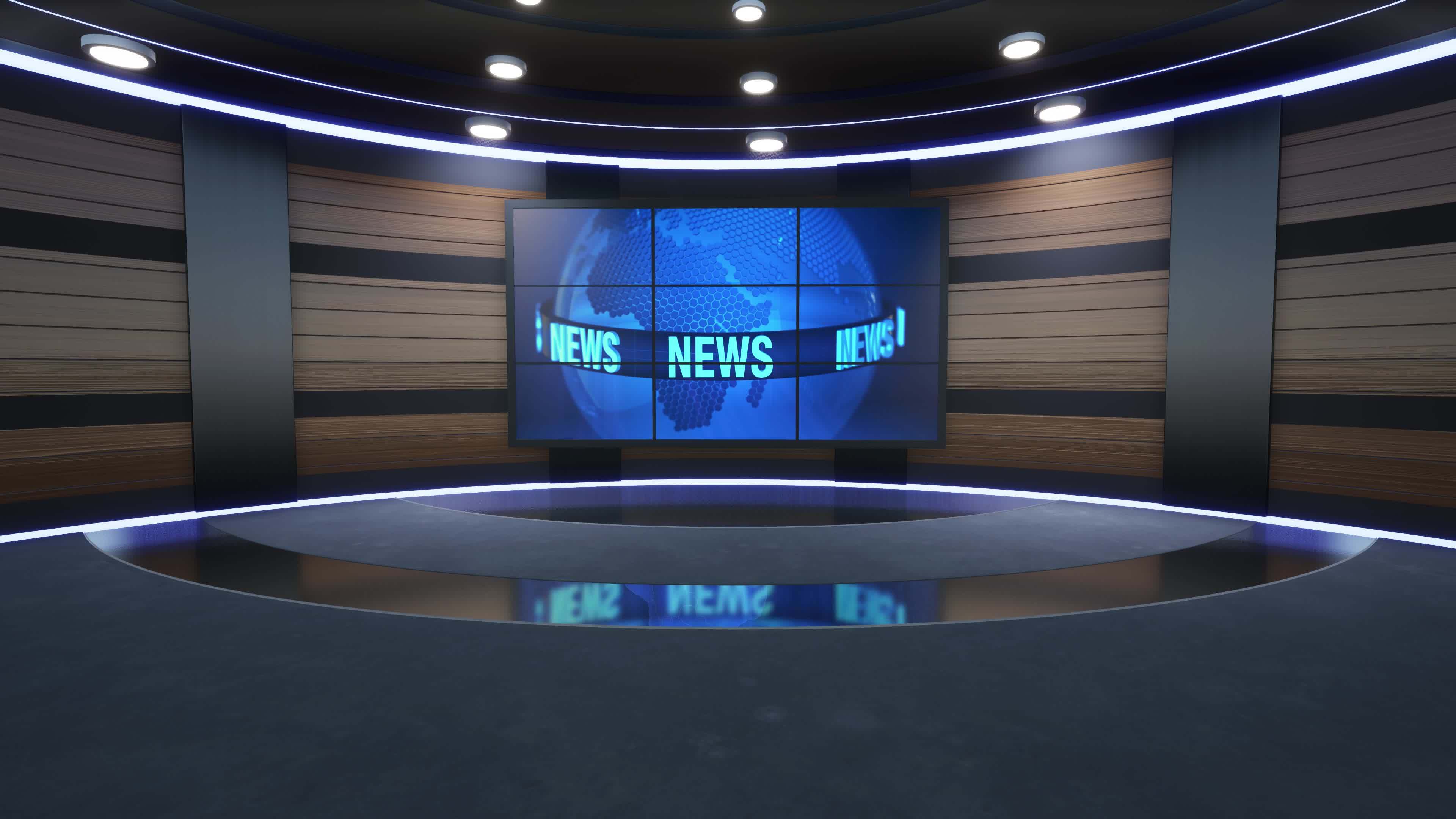 Virtual News Studio Stock Video Footage For Free Download