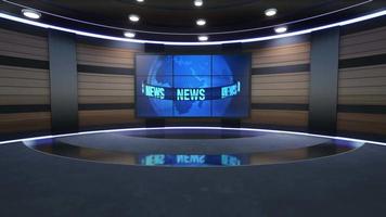 3d virtueel TV studio nieuws, backdrop voor TV shows .TV Aan muur.3d virtueel nieuws studio achtergrond, lus video