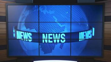 3D Virtual TV Studio News, Backdrop For TV Shows .TV On Wall.3D Virtual News Studio Background, Loop video