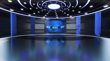 3D Virtual TV Studio News, Backdrop For TV Shows .TV On Wall.3D Virtual News Studio Background, Loop