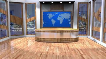 3D Virtual News Studio Background Loop video