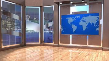 3D Virtual News Studio Background Loop video