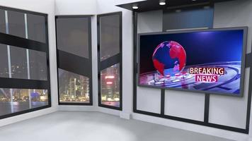 3D Virtual News Studio Background Loop video