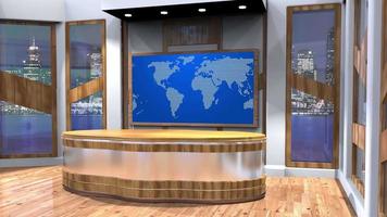 3D Virtual News Studio Background Loop video