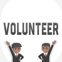 business african volunteer character design with text vector