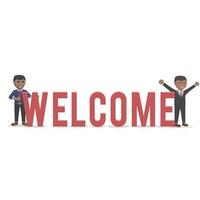 business african welcome character with text vector