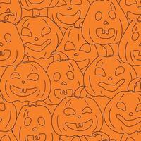 Seamless pattern with pumpkin lantern for Halloween. The art of carving. Modern design. vector