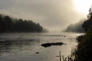 A little fog on the river in autumn photo