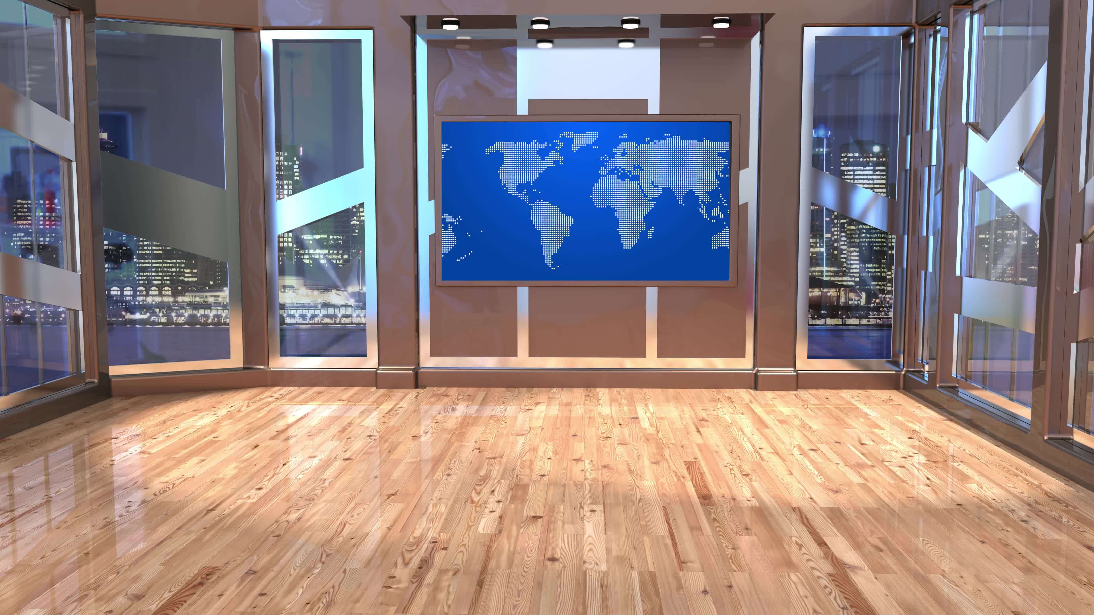 3D Virtual News Studio Background Loop 13654638 Stock Video at Vecteezy
