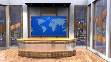 Bucle de fondo de estudio de noticias virtuales 3d video
