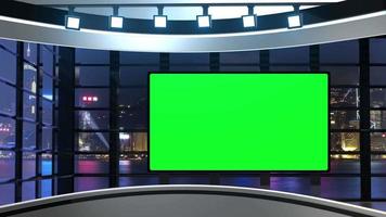 3D Virtual News Studio Background Loop video