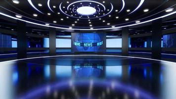 3d virtueel TV studio nieuws, backdrop voor TV shows .TV Aan muur.3d virtueel nieuws studio achtergrond, lus video