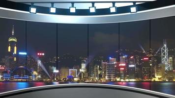 3D Virtual News Studio Background Loop video