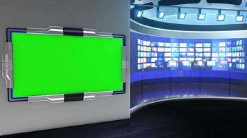 3D Virtual News Studio Background Loop video