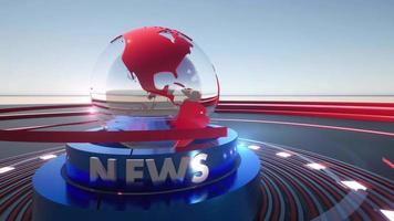 3D-wereldnieuws achtergrond lus video