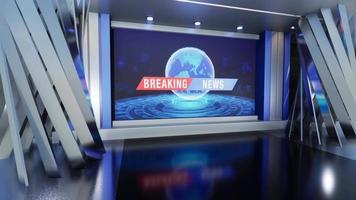 3D Virtual News Studio Background Loop video