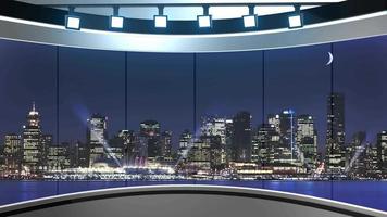 3D Virtual News Studio Background Loop video