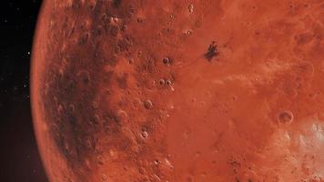 baan ronde de planeet Mars 4k video