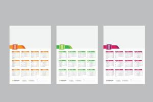 calendario de pared 2023 - calendario de una página - calendario de una sola página - calendario de 12 meses vector