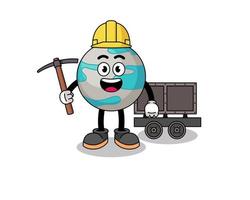 Mascot Illustration of planet miner vector