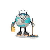 Character mascot of planet as a cleaning services vector