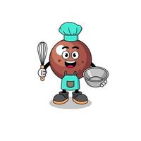 Illustration of chocolate ball as a bakery chef vector