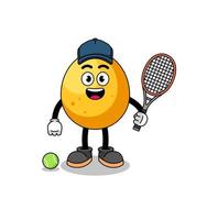 golden egg illustration as a tennis player vector