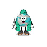 Illustration of planet mascot as a surgeon vector