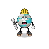 Character Illustration of planet with 404 error vector