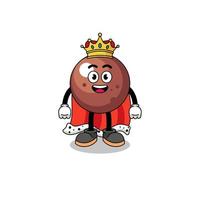 Mascot Illustration of chocolate ball king vector