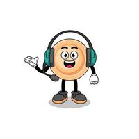 Mascot Illustration of button as a customer services vector