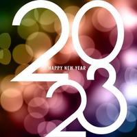 Happy new year background on bokeh lights design vector