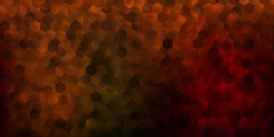 Dark green, yellow vector background with hexagonal shapes.