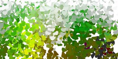 Light green, yellow vector backdrop with chaotic shapes.