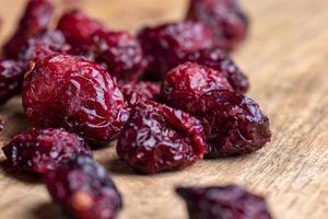 Dried red cranberries with sugar syrup photo