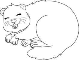 Groundhog Hibernating Isolated Coloring Pag vector