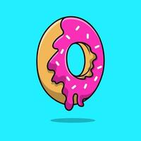 ilustración de iconos de vector de dibujos animados derretido donut. concepto de caricatura plana. adecuado para cualquier proyecto creativo.