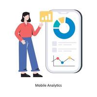 Mobile Analytics flat style design vector illustration. stock illustration