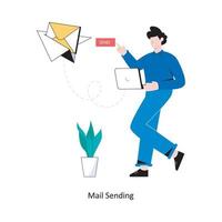 Mail Sending flat style design vector illustration. stock illustration