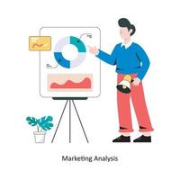 ilustración de vector de diseño de estilo plano de análisis de marketing. ilustración de stock