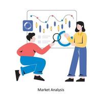 ilustración de vector de diseño de estilo plano de análisis de mercado. ilustración de stock