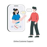 Online customer support flat style design vector illustration. stock illustration